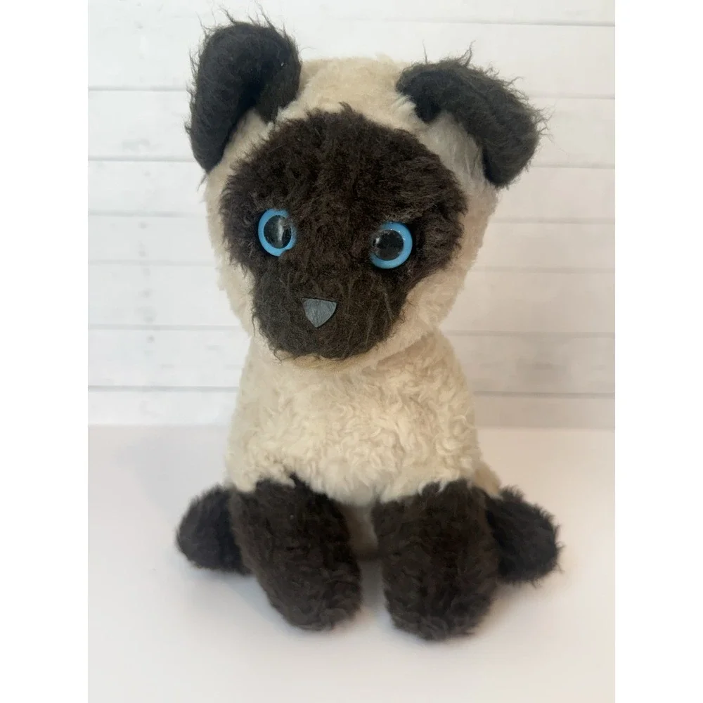 Vintage 1977 American Greetings Siamese Cat Plush Blue Eyes Stuffed Animal Toy